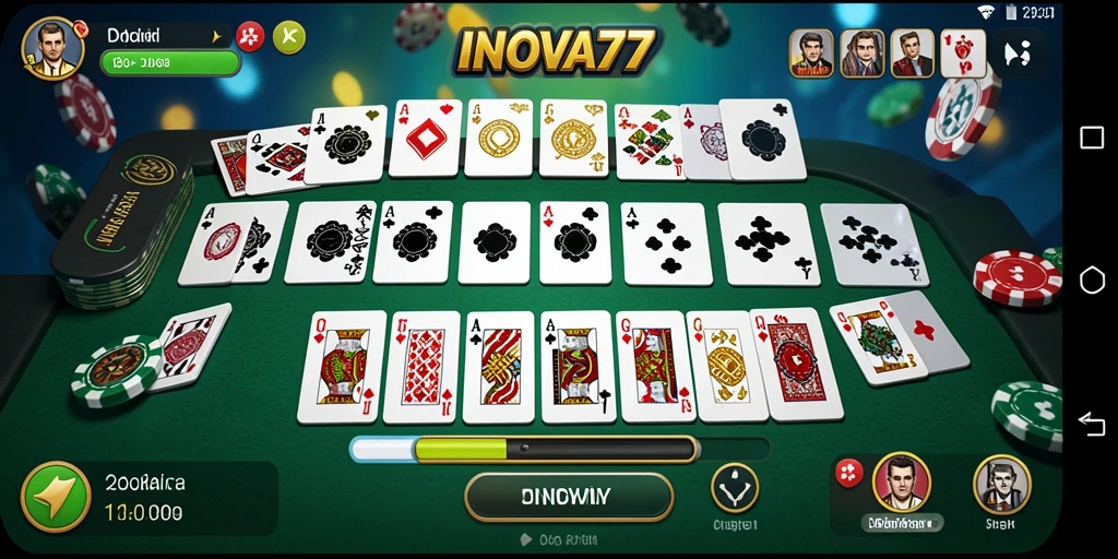 Tampilan gameplay menarik dari INOVA77 yang menampilkan permainan Domino.
