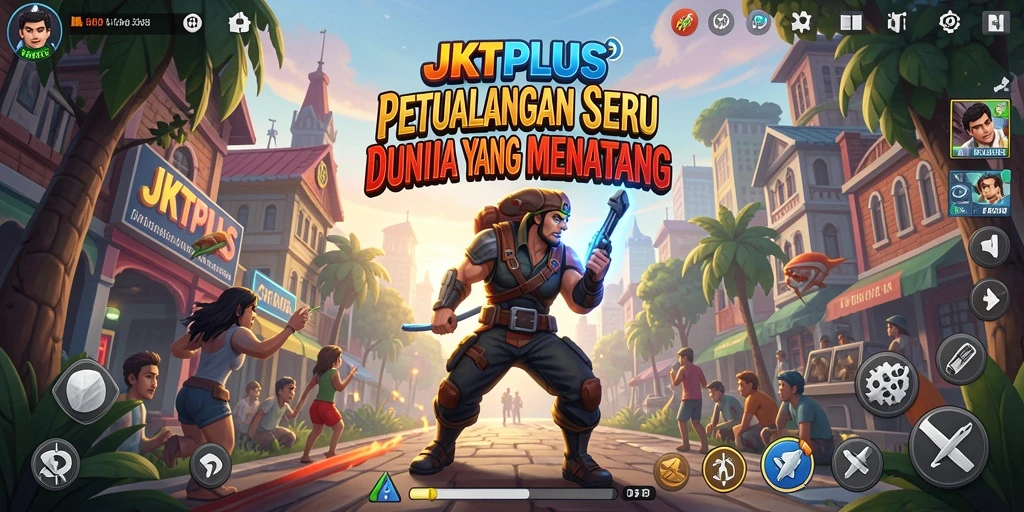 Tampilan gameplay seru dari JKTPLUS dengan karakter berpetualang.