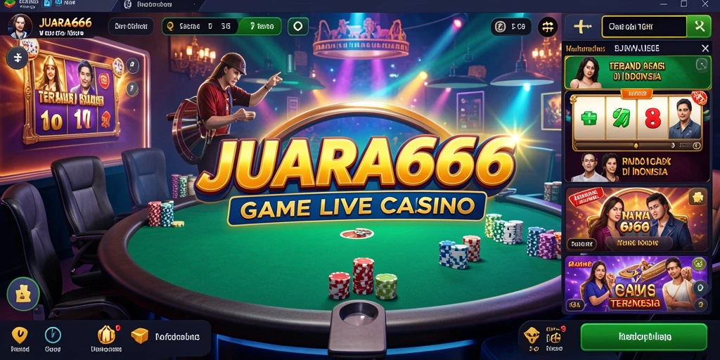 Gameplay menarik dari JUARA666 menunjukkan dealer dan permainan Live Casino.