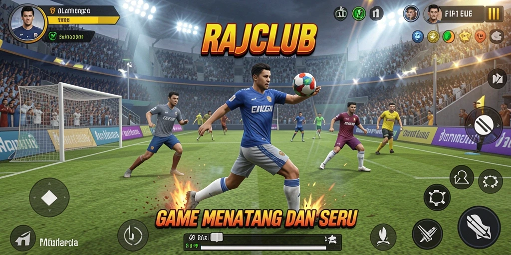 Tampilan gameplay seru di RAJACLUB, menampilkan aksi olahraga yang nyata.