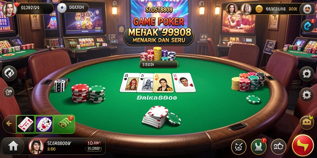 Tampilan gameplay Poker yang seru dan kompetitif.